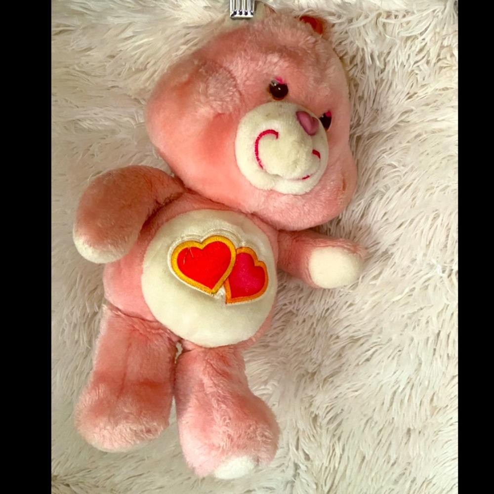1980’s Vintage Stuffed Animal - Original Love a Lot CareBear